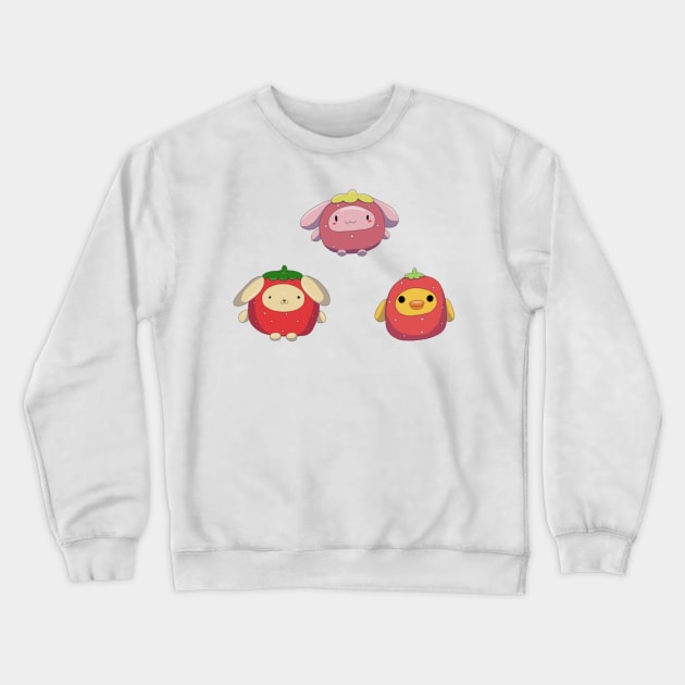 Strawberry plushies Crewneck Sweatshirt by annoyingarts